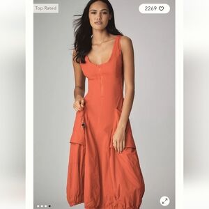 Daily Practice Fastpack Bubble-Hem Midi Dress